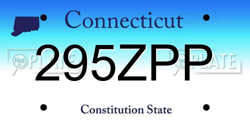 295ZPP Connecticut License Plate