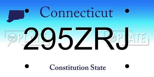 295ZRJ Connecticut License Plate