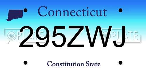 295ZWJ Connecticut License Plate