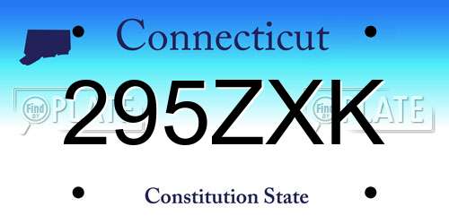 295ZXK Connecticut License Plate