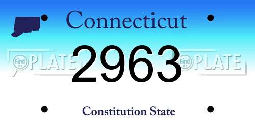 2963 Connecticut License Plate