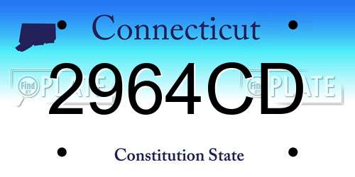 2964CD Connecticut License Plate