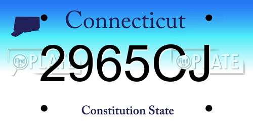 2965CJ Connecticut License Plate