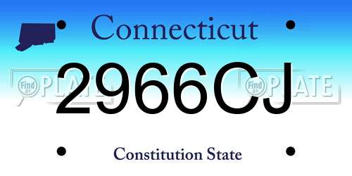 2966CJ Connecticut License Plate