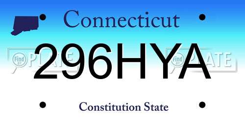 296HYA Connecticut License Plate