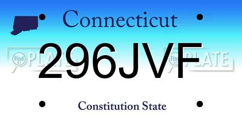 296JVF Connecticut License Plate