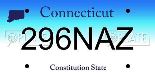 296NAZ Connecticut License Plate