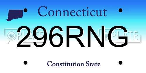 296RNG Connecticut License Plate