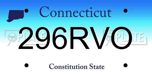 296RVO Connecticut License Plate