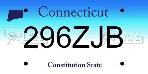 296ZJB Connecticut License Plate