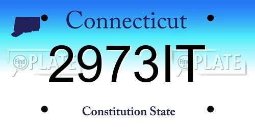 2973IT Connecticut License Plate