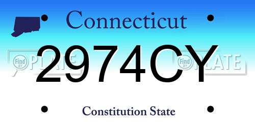 2974CY Connecticut License Plate