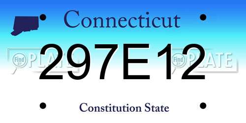 297E12 Connecticut License Plate