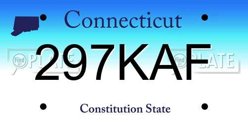 297KAF Connecticut License Plate