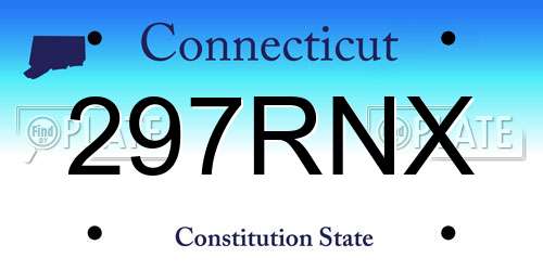 297RNX Connecticut License Plate