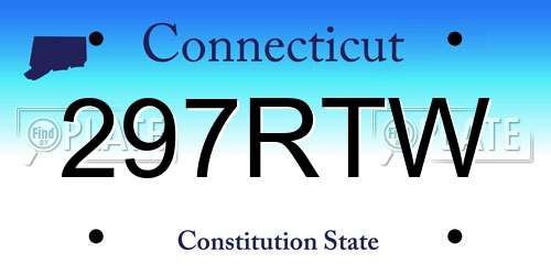 297RTW Connecticut License Plate