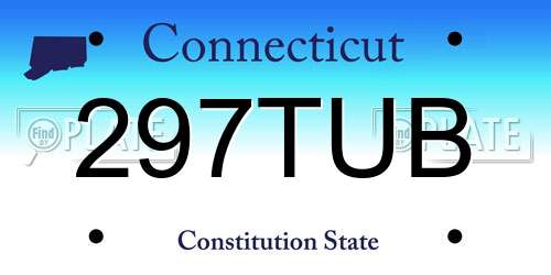 297TUB Connecticut License Plate