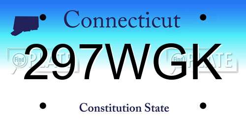 297WGK Connecticut License Plate