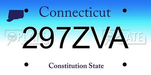 297ZVA Connecticut License Plate