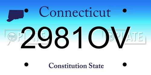 2981OV Connecticut License Plate
