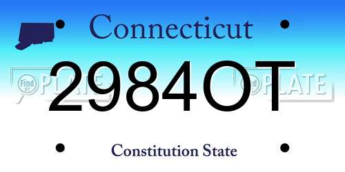 2984OT Connecticut License Plate