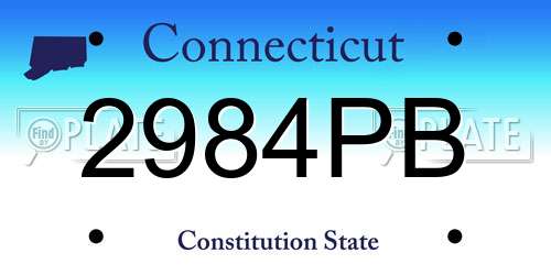 2984PB Connecticut License Plate