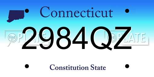 2984QZ Connecticut License Plate
