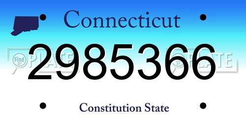 2985366 Connecticut License Plate