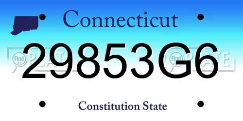 29853G6 Connecticut License Plate