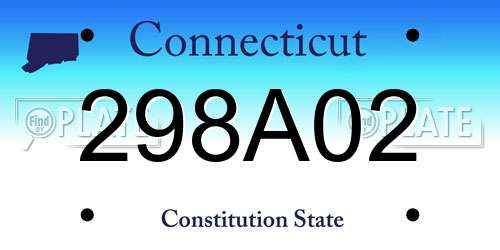 298A02 Connecticut License Plate