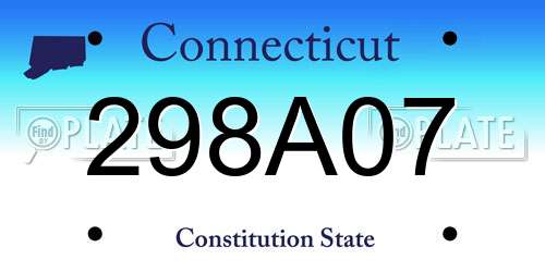 298A07 Connecticut License Plate