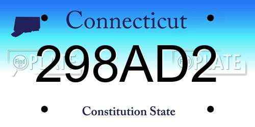 298AD2 Connecticut License Plate