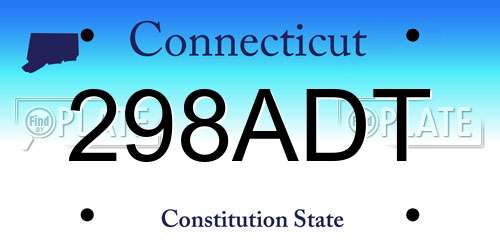 298ADT Connecticut License Plate