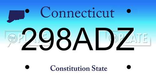 298ADZ Connecticut License Plate