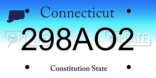 298AO2 Connecticut License Plate