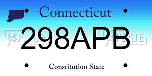 298APB Connecticut License Plate