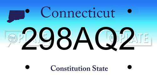 298AQ2 Connecticut License Plate
