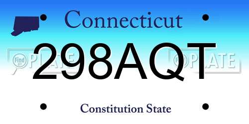 298AQT Connecticut License Plate