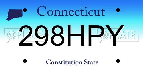 298HPY Connecticut License Plate