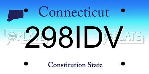 298IDV Connecticut License Plate