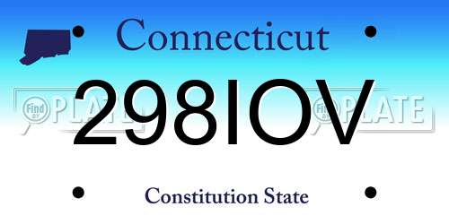 298IOV Connecticut License Plate