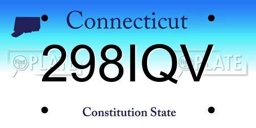 298IQV Connecticut License Plate