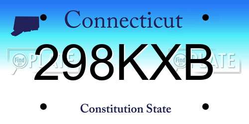 298KXB Connecticut License Plate