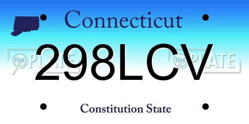 298LCV Connecticut License Plate