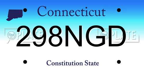 298NGD Connecticut License Plate