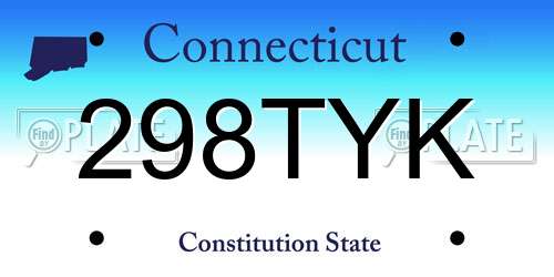 298TYK Connecticut License Plate