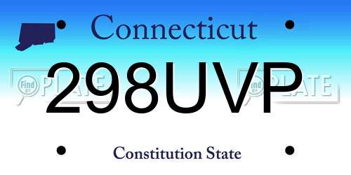 298UVP Connecticut License Plate
