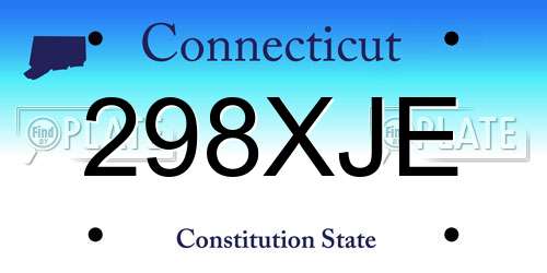 298XJE Connecticut License Plate