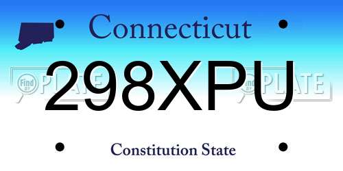 298XPU Connecticut License Plate
