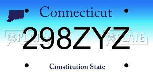 298ZYZ Connecticut License Plate